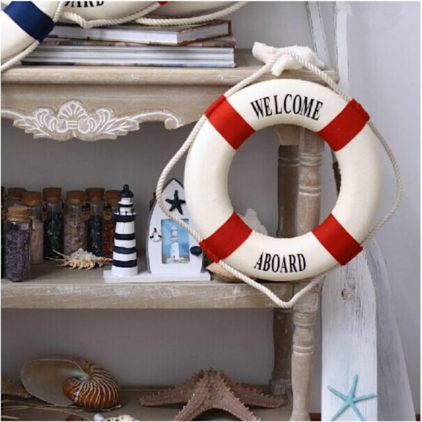 Medelhavslivboj för hem- eller väggdekoration (röd, 20 cm)
