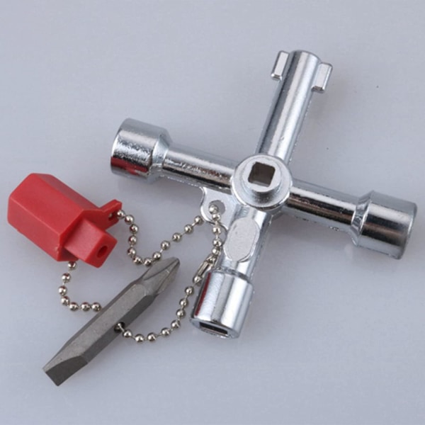 Mätarlåda Nyckel Metall Kylarnycklar Triangel Rund nyckel Elnyckel Multifunktionsnyckel (2st)