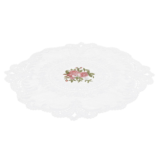 Retro Design Servett Lace Bordmatta Skrivbordsunderlägg Koppen Matta Broderi Koppen Platta Pad Vit 28X28X0.1CM White 28X28X0.1CM