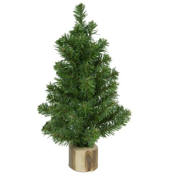45 cm Alpine Slim Kunstigt Juletræ med Træbund, Uoplyst