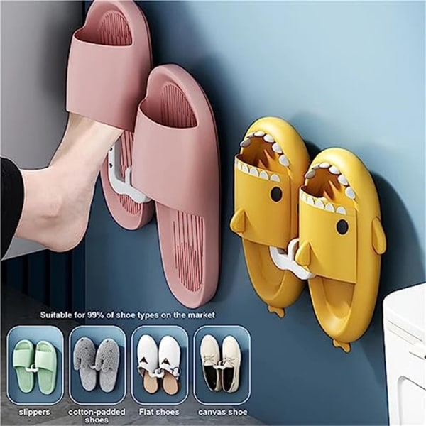 3pcs  Slipper Rack No Punch Bathroom Simple Slipper Hook Toilet Shoe Rack Wall Mounted Bedroom Neat Locker Shoe Rack