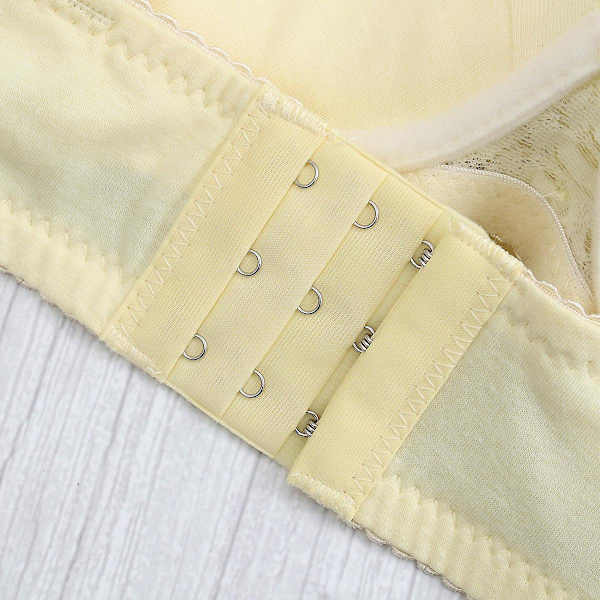 Seksikäs Pitsi-alusasu Push-up Rintaliivit, Päällystetyt, Kahden Osan Naisten Bralette, Pitsi-alushousut Yellow 80B