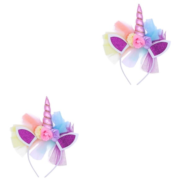 3 stk. Unicorn Hodebånd for Barn Hår Rose Grenadine Hodeplagg Hodepynt til Festdekorasjon (rosa)2p 2pcs