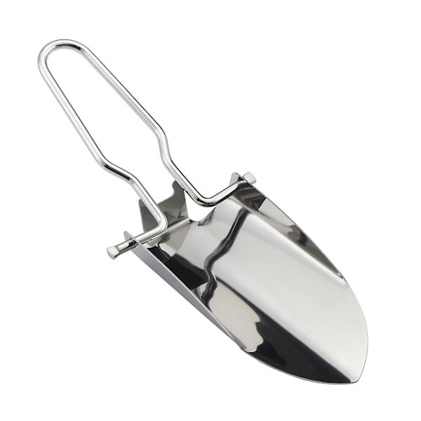 Mini Spade Utomhus Trädgård Rostfritt Stål Hopfällbar Trädgårdsspade Bärbar Hand Rostbeständig Bärbar För Camping Utsökt Design (2st, Silver)