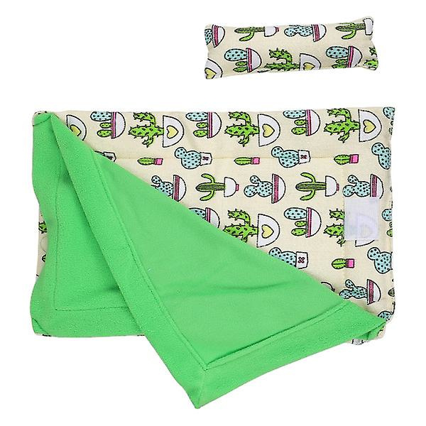 1 Sæt Reptil Sovepose Reptil kæledyrs sovehabitat seng med tæppe Grøn 33X21.5X3.5CM Green 33X21.5X3.5CM