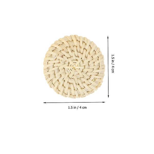 6 kpl Rattan-Punotut Korut Yksinkertaiset Pyöreät Korvakorun Ripukset Korujen Valmistukseen Koristeet 3X3X0.3CM 3X3X0.3CM