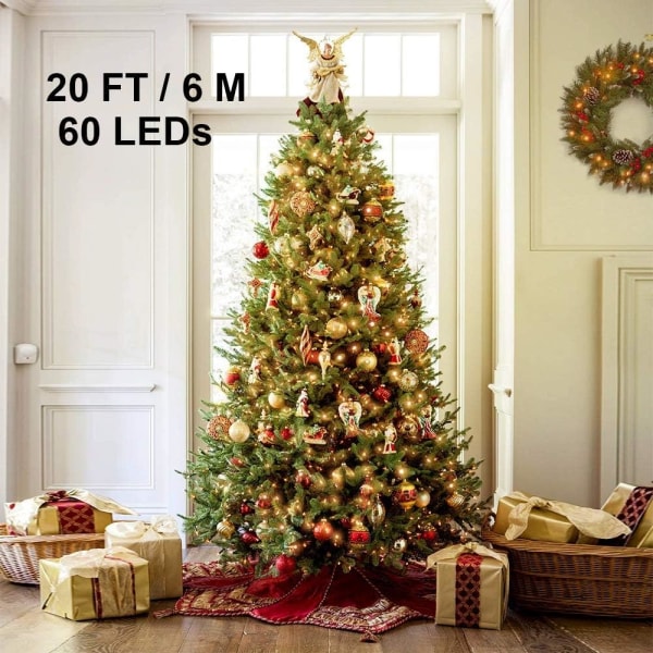 Vandtæt LED8 Batteri String Function, Udendørs juledag dekoration lys, blinkende lys streng, 6 meter 40 lys, tre sektioner altid