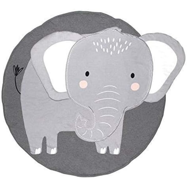 Pyöreä sarjakuva norsu lastentarhan matto lattia leikkimatot ryömittävä matto pelipeitto leikkihuoneen sisustamiseen