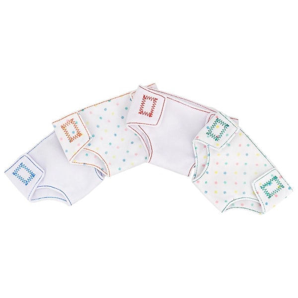 4-pack Babydockor Blöjor Roliga Klädspel Kläder 18 Tums Docktillbehör Blandade Färger 15,5X10CM Assorted Color 15.5X10CM