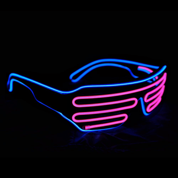 Valo vilkkuva suljin Neonlasit LED-aurinkolasit Hehkuvat DJ-asut juhliin, 80-luku, lasien tunnelma