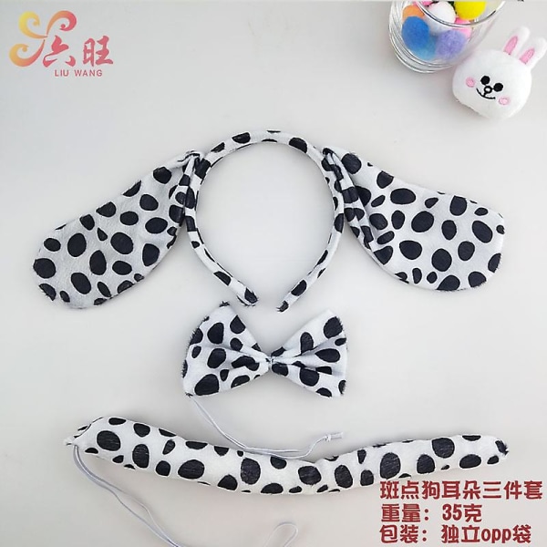 6 Sets Dress-up Dog Ear Hairband Cute Bow Tie Cosplay Tail Prop Animal Ear Headband Decor27x14cm