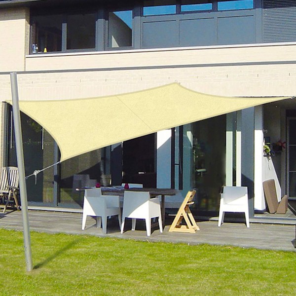 2 * 3 m ljusgul rektangulär solskyddsskärm för sommar, utomhus, trädgårdsskjul, effektivt solskydd