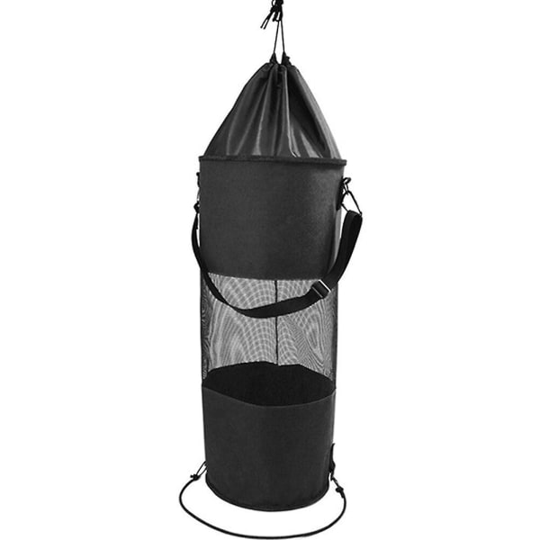 Båt Soppappåse Bärbar Papperskorg Hängande Förvaringsficka Bekväm Soppappåse Svart 65x27cm Black 65x27cm