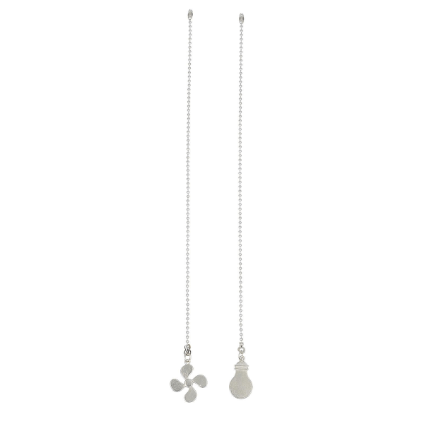 2 st Takfläktkedja Hängande Ljusdragare Takfläktkedja Lampa Kedjedragare Silver 36X2.5X0.2CM