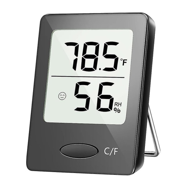 Mini LCD Digital Display Inomhus Termometer Hygrometrar Tillbehör Lämpliga För Växthus, Vinkällare, Källare Svart Black