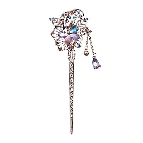 Rhinestone-hiusneula Vintage-hiustikut Kristallimuotoinen Updo-hiustikku Tupsuilla Naisille Tytöille VärikäsVärikäs Colorful