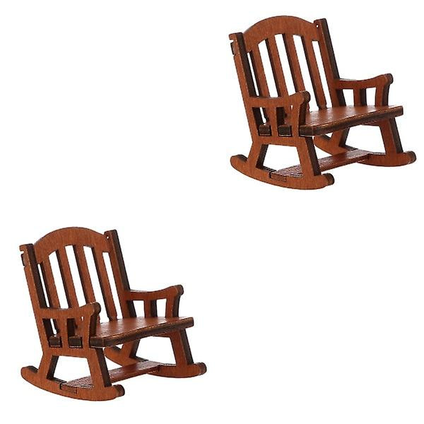 2 kpl Miniatyyri-keinutuolimalli Nukkekoti Koriste Mini-tuoli Koriste 2 kpl 7x5.7cm 2 pcs 7x5.7cm
