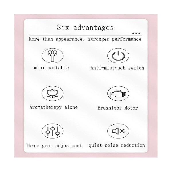 RYI) Handhållen Mini Fläkt Cool Aromaterapi Liten Fläkt Inbyggd Aromaterapi USB-laddning Tyst Liten Fläkt W