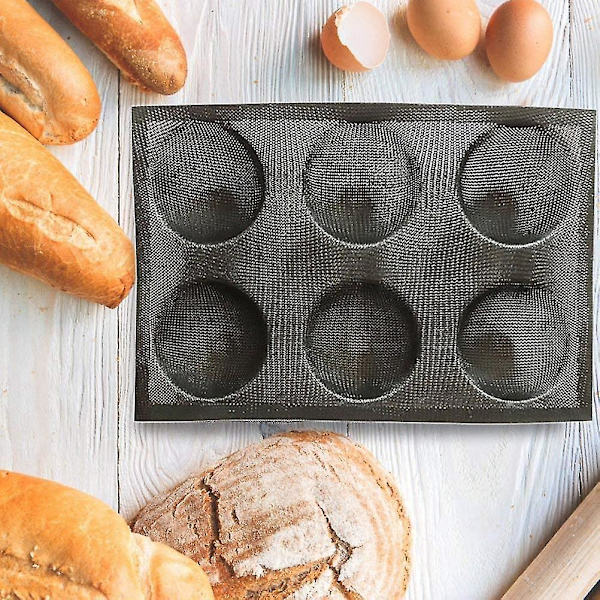 Glasfiber Silikon 6 Runde Brødform Forskellige Hamburger Cookie Puff Porøs Form Kage Tart Pan Nej