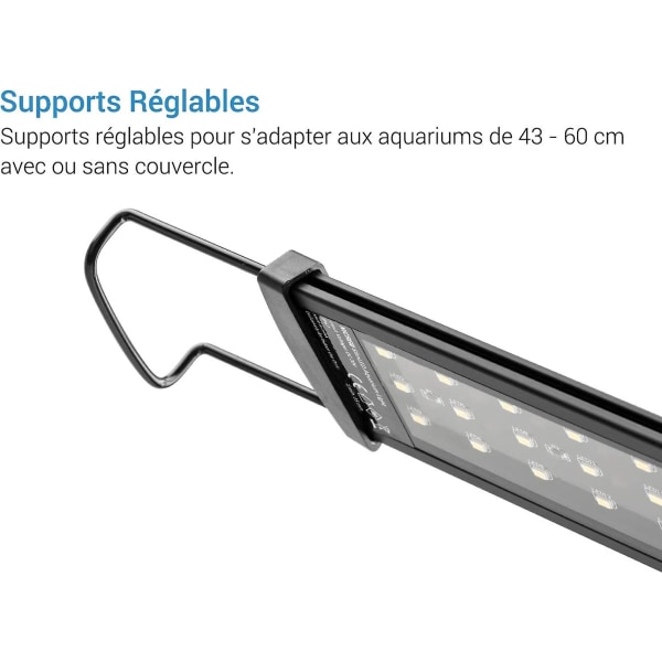 Slimled Akvarielampa, Sötvattensakvarieljus, Vita Akvarielampor Med Enkanalsstyrenhet, 43-60cm, 26w, 2340 Lm