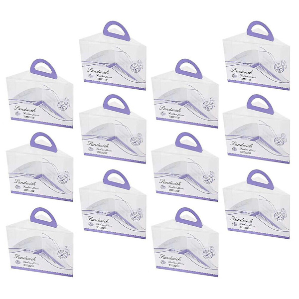12 stk Håndlavede Kageæsker DIY Kage Opbevaringsboks Emballage Kage Dessert Emballageboks Lilla 13X9.5X9CM Purple 13X9.5X9CM
