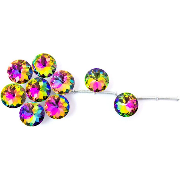 10-pack Lådknoppar, 30 mm Färgglada Kristallglas Skåpsknoppar Diamantformade Skåp Garderobsknoppar för Kök Badrum Kontor DIY