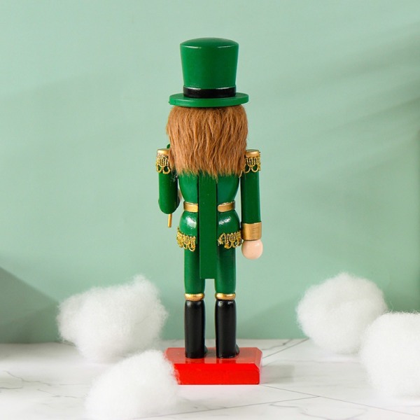 Nøtteknekkerfigur i tre, stående, tradisjonell St. Patricks Day-pynt, hjemmedekorasjon til skrivebord og bokhylle, 25 cm