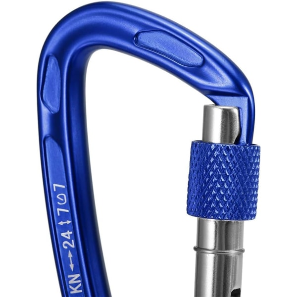 D-type automatisk lås, isklatringssikkerhedskrog til udendørs bjergbestigning, holdbar magnesium-aluminiumslegering, blå