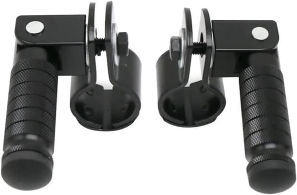 Motorcykel Passager Fodpinde, 2-delt Legering Anti-slip 90° Foldbare Bagfodstøtter, 31–33 mm Klemme, Sort, 12,2 x 11 cm