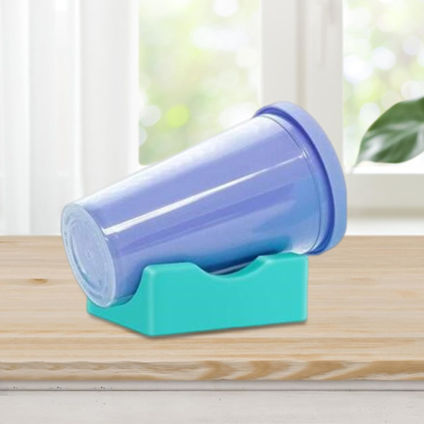 Antislip mugghållare med sidoskala, silikon dold skrapgrov, filt kant skrapa rullhållare, antislip process vagga kit