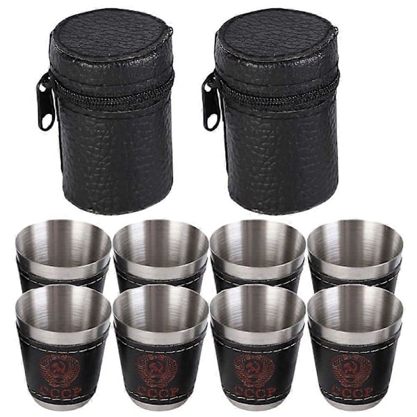 RYI)2 Set Rostfria Vinglas Portabla Campingglas Mini Vinglas för Picknick