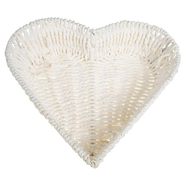 Hjerteformet fruktfat Stasjonært Oppbevaringskurv Husholdningsforfriskningsplate Hvit 28x26.5cm White 28x26.5cm
