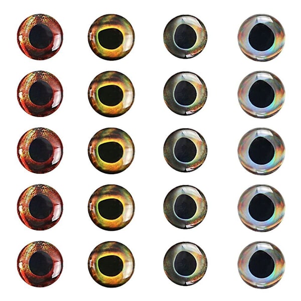 20 st Fiskebeten Fiskebeten Sötvattensfiskeutrustning 4D Fiskebeteögon DIY Fluffiskebete Assorted Color 0.5CM