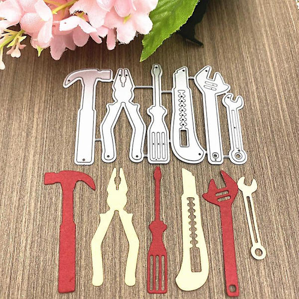Skärmaskinsverktyg Skärformar Scrapbooking-tillbehör Kit Metallformar För Pappershantverk Korttillverkning DIY (2set, Silver)