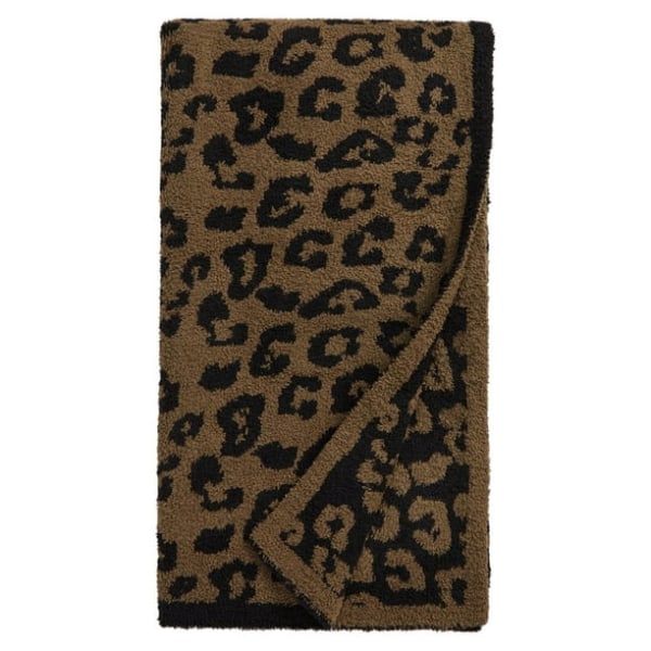 Kaffe Cozy Sofa Pledd Kast Pledd--130*180cm 980g--Strikkede Leopard Pledd