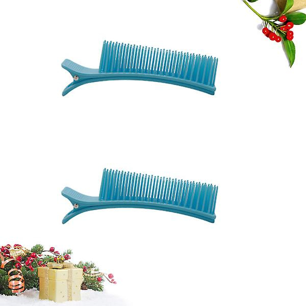 2 stk. Multifunktionelle Hårklips Salon Klipning Farvning Styling Hårklips Hårlagklips (Lille Størrelse Blå) Blå 10*2.5cm Blue 10*2.5cm