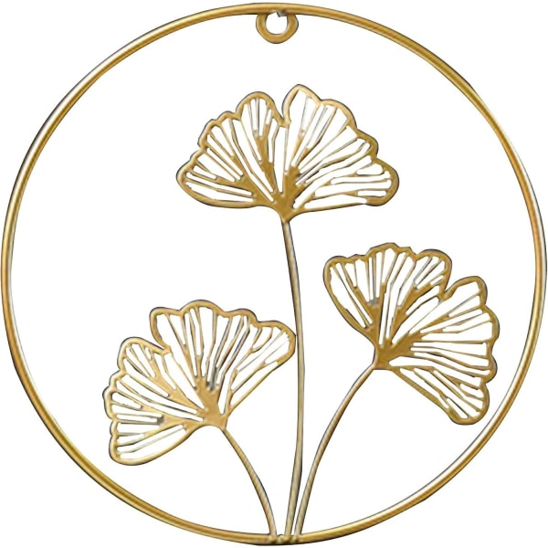 Ginkgo Blads Väggkonst, 3D Gyllene Ginkgo Konstmetall Hängande Dekorationer Kreativ Modern Dekoration För Vardagsrum Sovrum