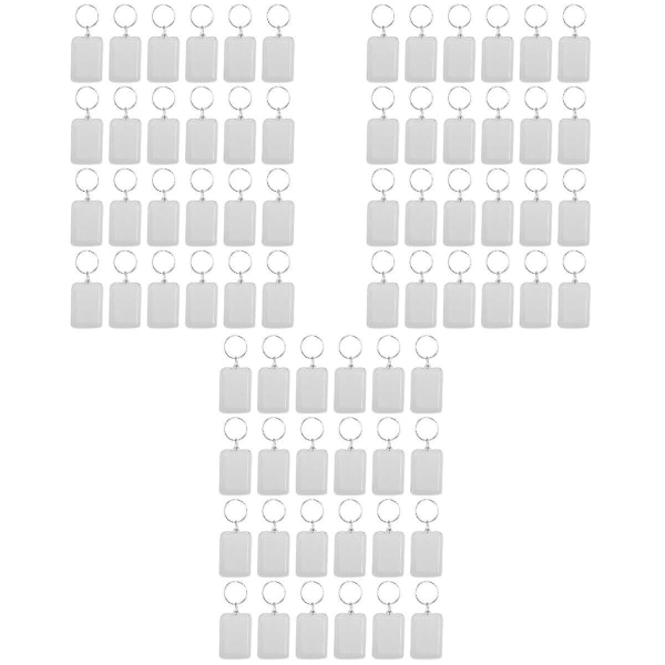 60 kpl Akryylivalokuvakehyksen avaimenperä Läpinäkyvä ripustettava valokuvan liitäntä Avaimenperät 60 kpl 5X3.3CM 60 pcs 5X3.3CM