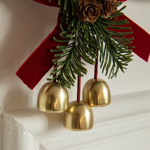 2 stycken julband med klocka, julband med klockor för julgranspyssel, hemdekoration, gör-det-själv-tillverkning av prydnader