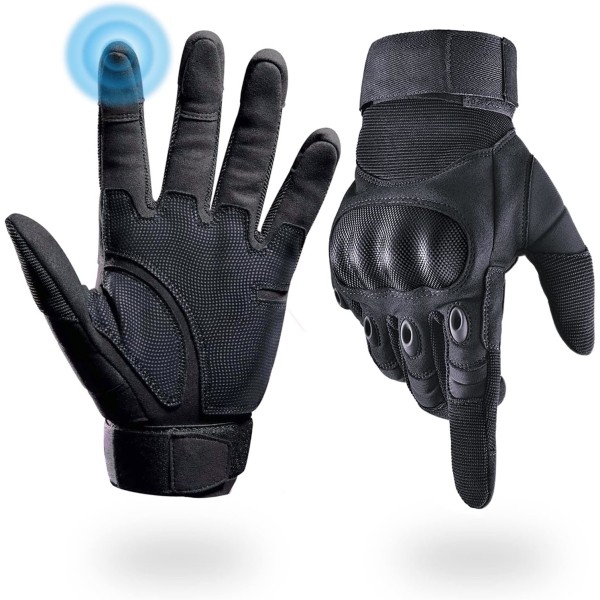 Taktiske handsker til mænd,Skydehandsker Hard Shell Knuckle Protection Læder Palm Motorcykelhandsker til ridning Skydning Combat Airsoft Paintball Cl