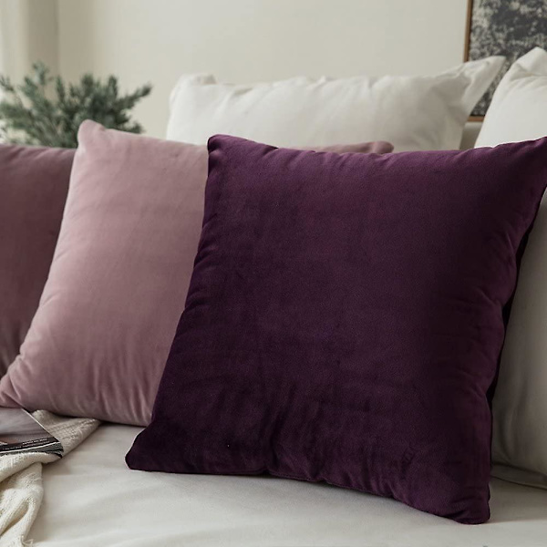 Set med 2 Dekorativa Sammetskuddfodral Soffa Kuddfodral Super Mjukt Mjuk Dekoration Hem Vardagsrum Sovrum För Soffa 2 Stycken 30x30cm Fuchsia