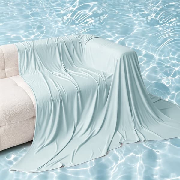 Kølende tæppe til varme sovende, åndbart blødt sommertæppe til seng, sofa og rejser, hudvenligt, lysegrønt 150x200cm