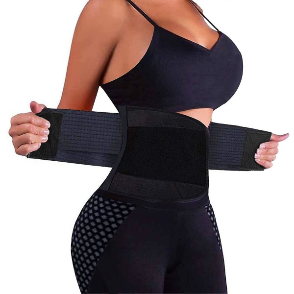 Midjestøttebelte, justerbar sport midjetrimmer, slankende kroppsformingsbelte for kvinner Menn BlackL L