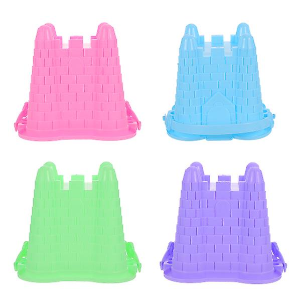 4pcs Sandcastle Molds Sand Castle Beach Bucket Toy Plastic Sand Castle MoldRandom Color18x18cm