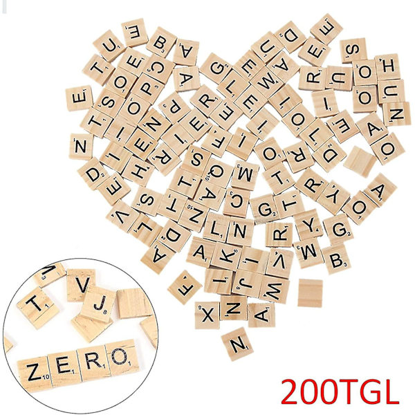 Scrabble-kirjaimet Puusta Scrabble-laatat 200 X Scrabble-tiilet Aakkoslautapeli