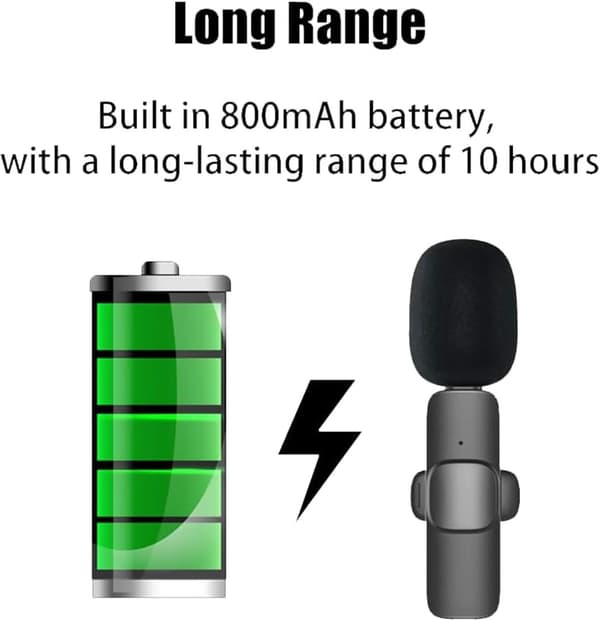 Trådlös myggmikrofon för iPhone 2-pack, Plug and Play brusreducerande mikrofon för Vlogging YouTube TikTok Live Streaming