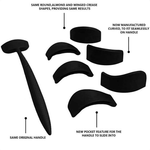 Bærbar øyenskyggetegningstavle Cut Crease Creation Kit + Classic Crease Brush Set Bundle Cut Crease Creation Kit, Svart