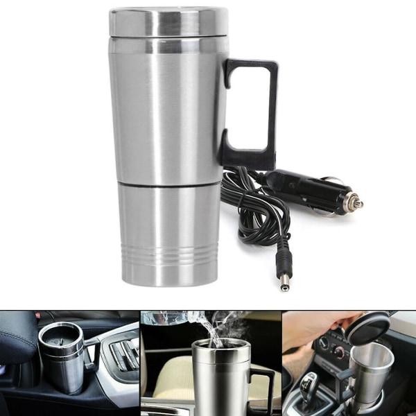12V sähköinen vedenkeitin, ruostumaton teräs, teekattila, lämmitys, retkeilyyn, autoon