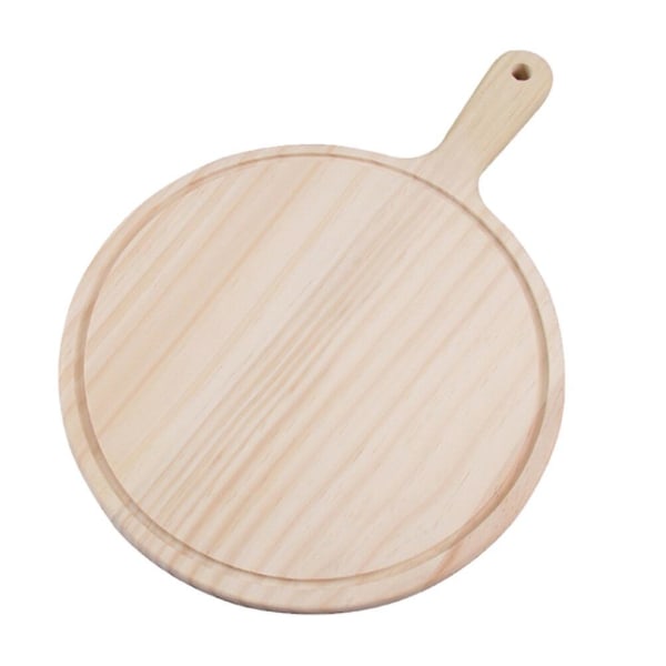 1pc 9 Inch Wooden Pizza Tray Dinner Tray Wood Bread Sushi Steak Service TrayKhaki30x20.2cm