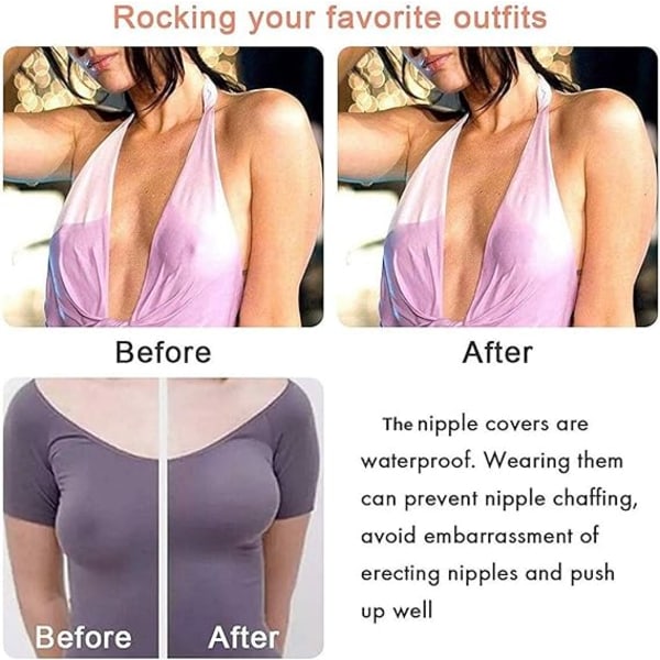Nipple Cover Silikone Genanvendeligt klæbende Vandtæt Usynlig Bryst Sticker